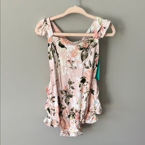Posh Peanut Floral light pink and pastel romper. NWT 18-24 months